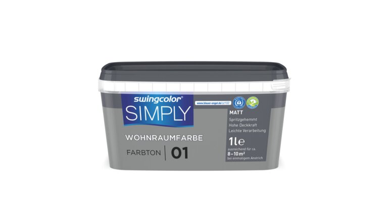 Swingcolor Wandfarbe SIMPLY, im grauen Eimer, 1L